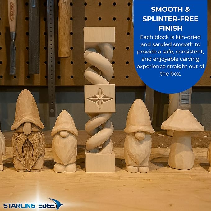 Basswood Carving Blocks 2 x 2 x 5 Inch, 4 Pack | Soft smooth paintable basswood - Image 6