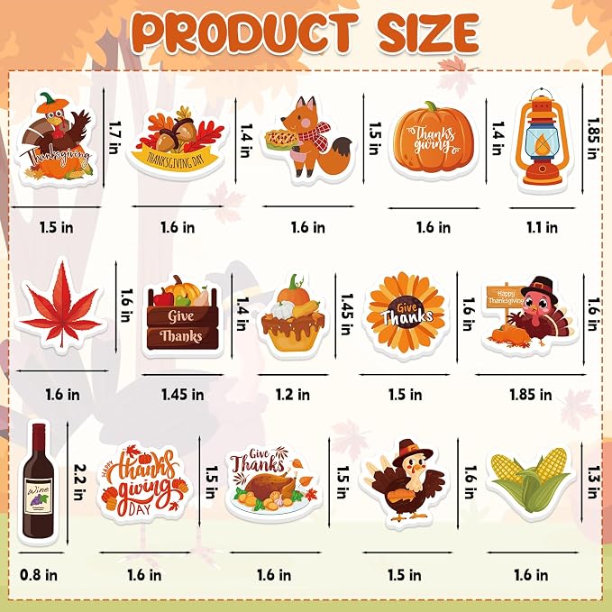 300Pcs Thanksgiving Foam Stickers, Cute Self-Adhesive Autumn Stickers Foam - Image 4