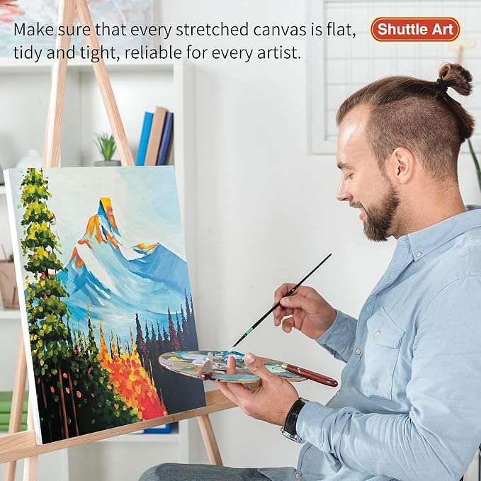 Shuttle 34-Pack Art Canvas for Painting, 5x7/8x10/9x12/11x14 Inch 100% Cotton - Image 6