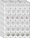 MUQING 600 Pockets Coin Sleeves, 20 Sheets Coin Pages, Coin Collecting Supplies by MUQING
