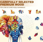 Floral Elephant Puzzles Adults Gifts Wooden 170 Pieces 11.4 * 11in - Image 2
