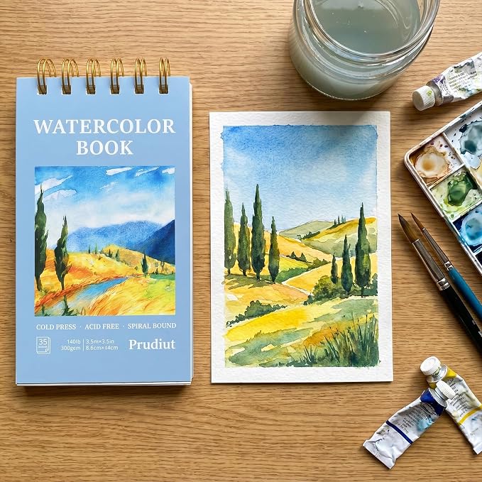 35 Sheets Watercolor Paper Pad 3.5x5.5 Inch, 140 lb/300 GSM Cold Press Water - Image 5