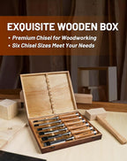 EZARC 6 Pieces Wood Chisel Tool Sets Woodworking Carving Chisel Kit - Image 3
