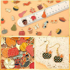 SANNIX 350pc Fall Charms, Thanksgiving Enamel Pumpkin Maple Leaf Turkey Autumn - Image 2