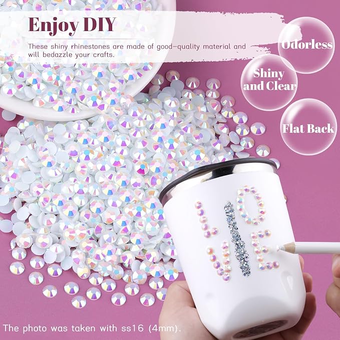 4000PCS 5mm Resin Jelly Rhinestones in Bulk, Bedazzling Flatback Crystals - Image 4