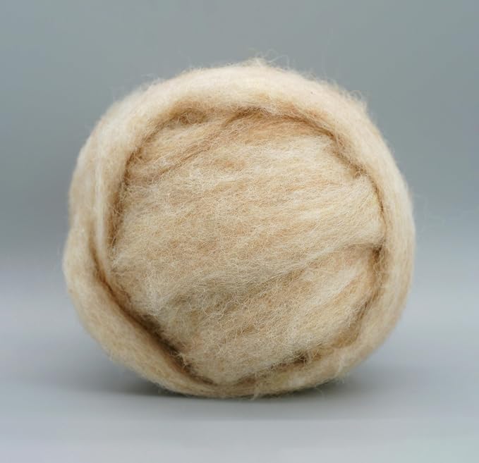 1 Oz Bulky Carded Corriedale Wool, Needle Felting Wool Roving, Wet Felting Wool by Unknown