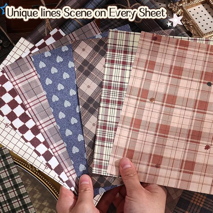 icceemee 160 Sheets of pinstripe Scrapbook Paper, journaling Scrapbook Supplies - Image 3