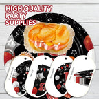 96Pcs Red and Black Party Decorations Happy 19th Birthday Plates and Napkins - Image 6