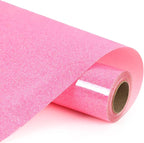 HTVVETUR Glitter Pink Heat Transfer Vinyl, Glow in The Dark HTV Vinyl Roll 12" - Image 2