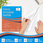 Aevdor 60-Sheet Glossy White Printable Vinyl Sticker Paper, Inkjet | Glossy - Image 4