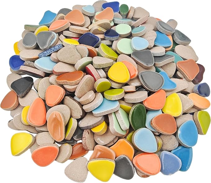 1.1lb Ceramic Mosaic Tiles, Mixed Colour Ceramic Mosaic Pieces - Image 8