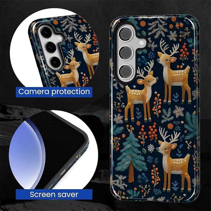 Case for Samsung Galaxy S26 Case, Cute Christmas Reindeer Design- Hybrid Dual - Image 2