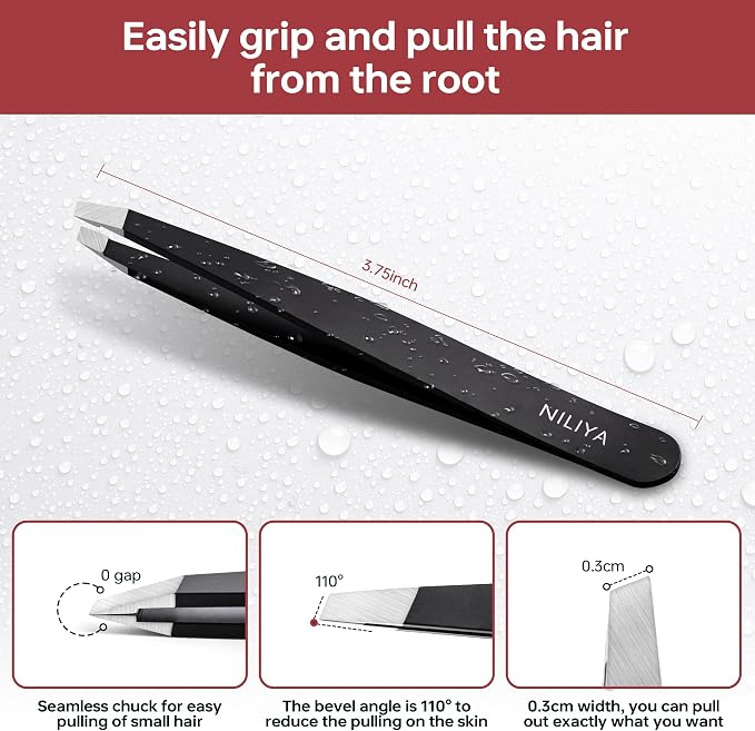 Tweezers for Women Facial Hair, Precision Slant Eyebrow Tweezers, Sharp Plucker - Image 2