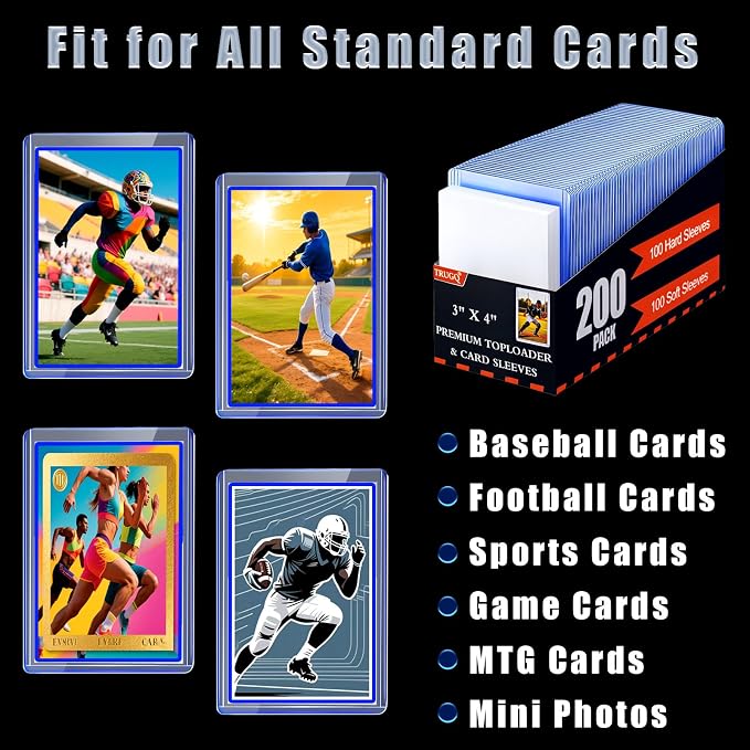 2000 Card Sleeves Toploads for Cards, Premium Standard Size Trading Hard - Image 4