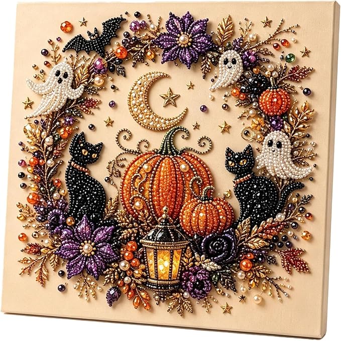 LuckyOkay Halloween Ghost Pearl Art DIY Kit, Spooky Cute 3D Diamond-Painting by Unknown