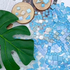 LITMIND 1.1 LB Baby Blue Irregular Mosaic Glass Tiles - Image 4