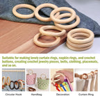 FoDau770 10pcs Natural Beech Wooden Rings, Unfinished Solid Wood Rings Heavy - Image 7