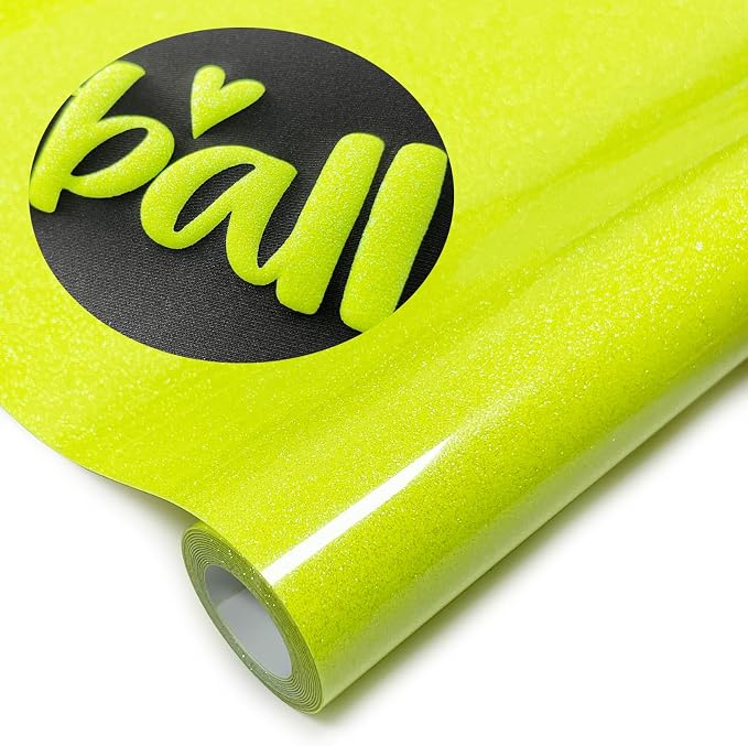 Glitter Puff Heat Transfer Vinyl, 12in X 5ft Iron on | 3D Puff, Wash No Fade by YIWLOER