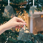 12 Pack Blank Christmas Bell Ornaments Christmas Hanging Ornaments Clear - Image 2
