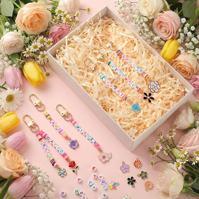 Tondiamo 2823 Pcs Bead Keychain DIY Craft Making Kit Bag Charms Key Ring - Image 6