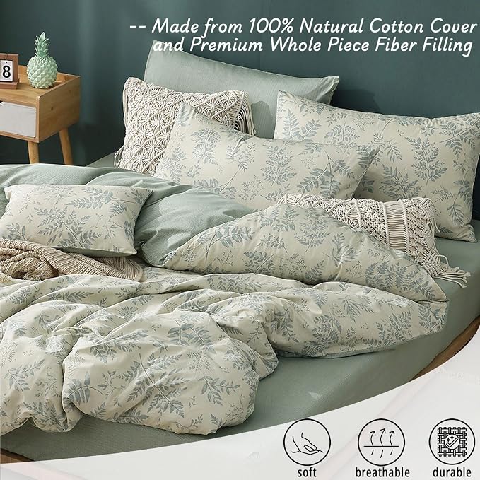 LEMIROE Botanical Cotton Comforter Queen Size - Image 2