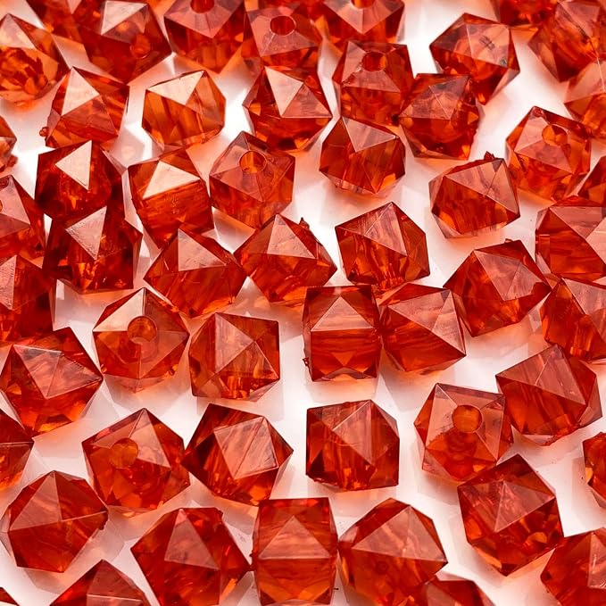 400pcs 8mm Acrylic Cube Faceted Beads Colorful Square Plastic Spacer Beads by LIMAOLLY