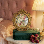 Cuspin Vintage Round Gold Picture Frame 4x4 Inch, Ornate Floral Resin Photo - Image 8