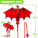 JOYIN Dragon Kites for Kids and Adults, Dragon Red Beach Kite for Outdoor Games - Image 6