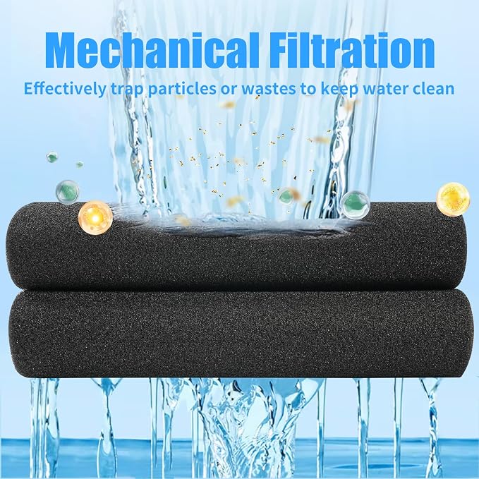 AQUANEAT 2 Pack Aquarium Bio Sponge Filter Media Pad Cut-to-Size Open Cell Foam - Image 3