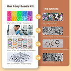 Gionlion 1000PCS Pony Beads Bulk Bracelet Making Kit, 24 Colors Kandi Beads - Image 3