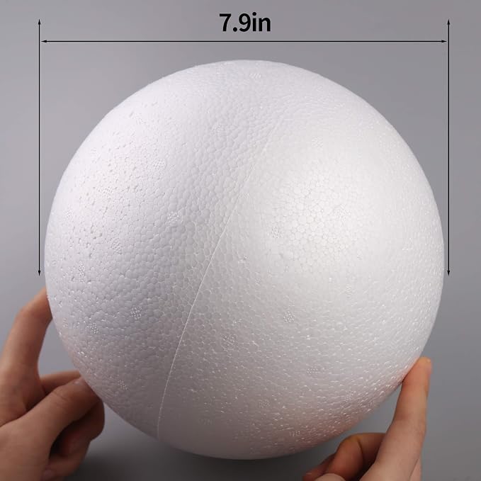 DIYASY 8’ Large White Foam Balls, 2 Pack Giant Foam Balls, Smooth Solid Craft - Image 2