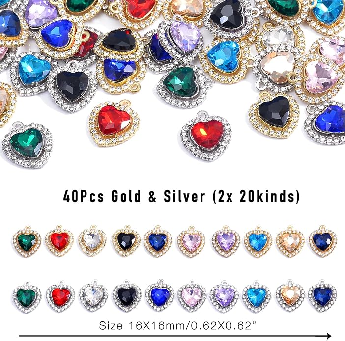 stino 40/48Pcs Paired Crystal Pendants Charms - Image 2