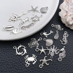 WOCRAFT 60pcs Antique Silver Ocean Charms Bracelet Charms - Image 3