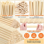 Natural Wood Craft Wood Square Dowel Rods Basswood Sheets Smooth Popsicle Art - Image 3