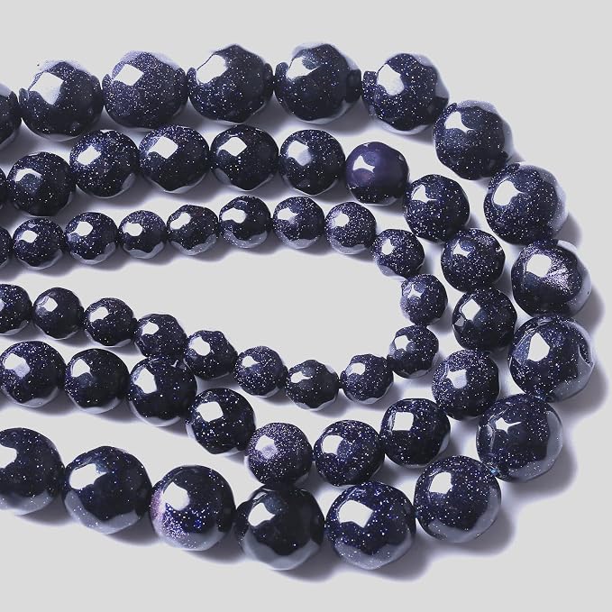 4mm 90pcs Natural Blue Sandstone Faceted Stone Beads - Image 4