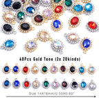 stino 40/48Pcs Paired Crystal Pendants Charms - Image 2