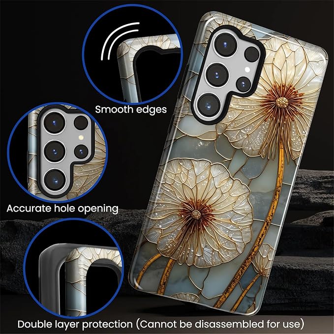 for Samsung Galaxy S25 Ultra Case, Dandelion Stained Glass Pattern Glossy 2 in - Image 5