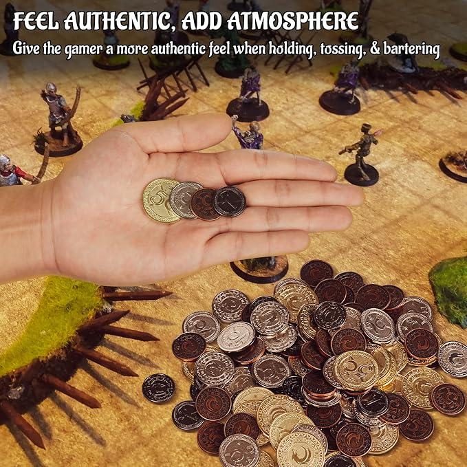 CZYY Metal Game Coins Set, 60 Fantasy Currency Tokens - Image 2
