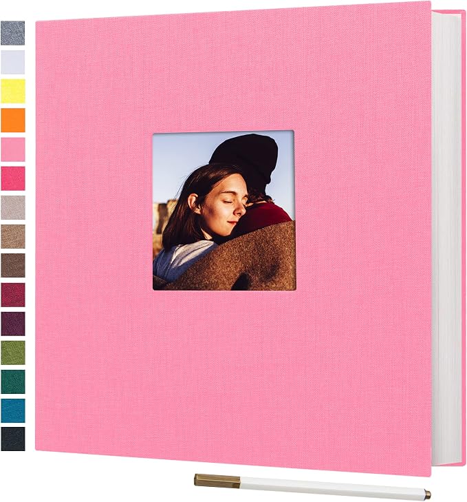 potricher Large Photo Album Self Adhesive 4x6 5x7 8x10 Pictures Linen Cover 40 by potricher