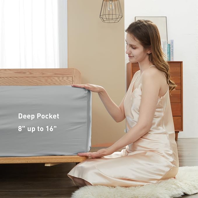 Sunflower King Fitted Sheet, 1-Piece Deep Pocket Fitted Bottom Sheet 16" - Image 3