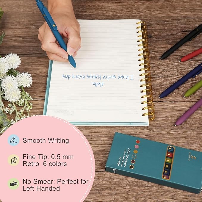 Ddaowanx Colorful Gel Pens, 0.5mm Fine Point Retractable, School Supplies - Image 5