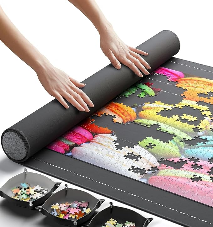 The Original Newverest Jigsaw Puzzle Mat Roll Up, Saver Pad 46” x 26” Portable by Newverest