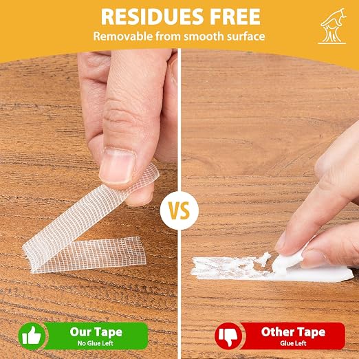 Double Sided Tape, 0.6IN x 66FT Mesh Double Stick Adhesive Tape - Image 6