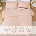 Love's cabin Pink Full Comforter Set, 3-Piece Prewashed Bed Set - Image 3