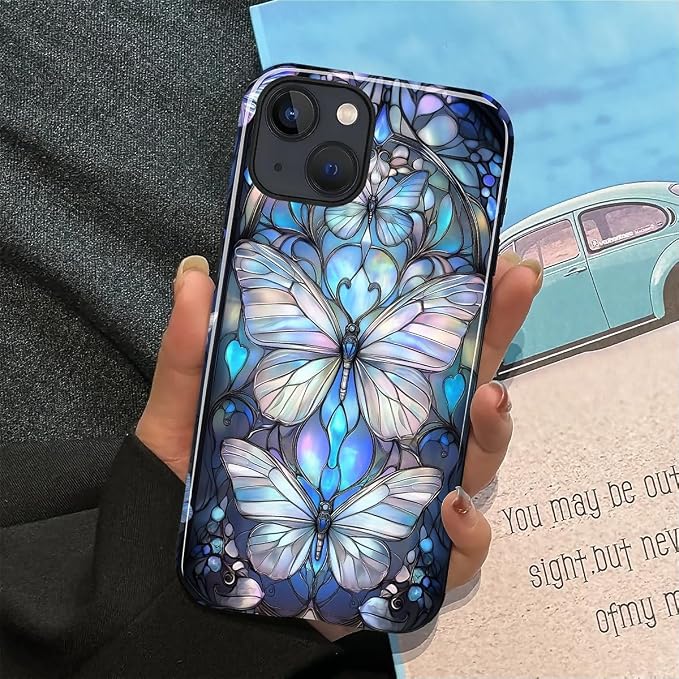 ZHEGAILIAN Case for iPhone 15, Stained Glass Butterfly Aesthetic Durable - Image 5