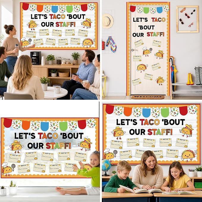 Staff Shout Out Bulletin Board Set Taco Staff Shout Outs Decorations Cute Taco - Image 6
