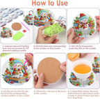 Benjenes 8PCS Christmas Diamond Art Coasters Kit - Image 5