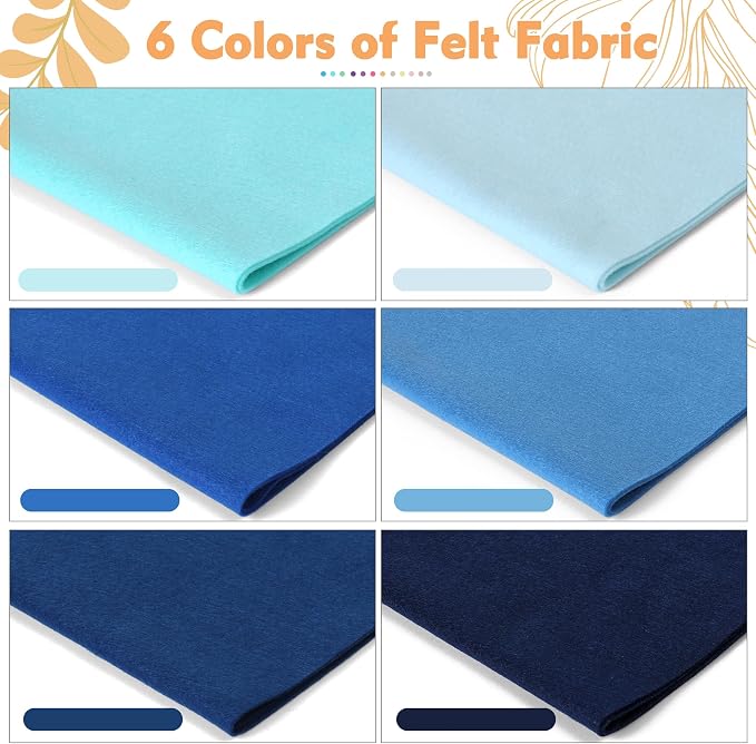 HaoFeiJH 6 Rolls 8"x20" Soft Felt Fabric Sheets, 1.6mm Thick, and Projects - Image 3