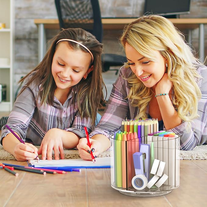 Absonic Pencil Holder for Kids, 360 Rotating Pen Holder for Desk Organizer and - Image 7