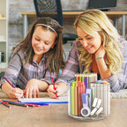 Absonic Pencil Holder for Kids, 360 Rotating Pen Holder for Desk Organizer and - Image 7